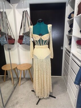 monstera crochet bustier dress Monstera Eclipse Bustier Gown Moonrock / US 2